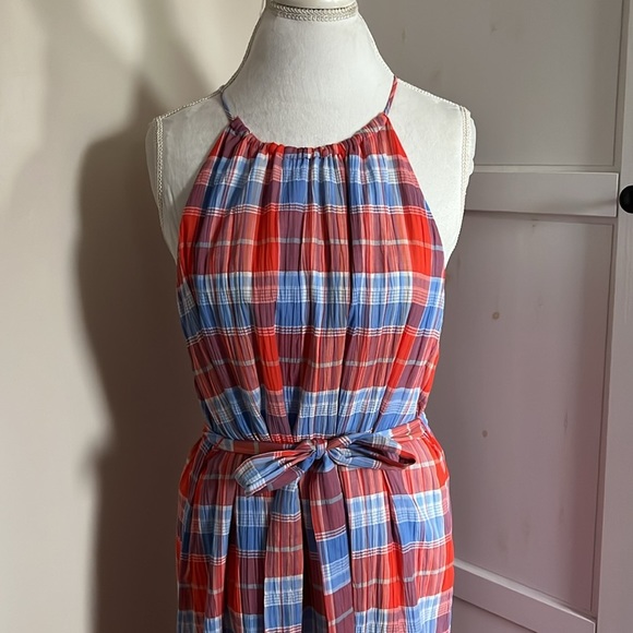 Tommy Hilfiger Red and Blue Plaid Maxi Dress - Picture 2 of 11